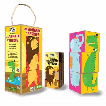 Animaux d'Afrique, Eco-Cubes à assembler et Livre