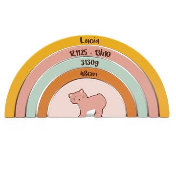 arc en ciel pour petite fille, à personnaliser avec les infos du faire part de naissance