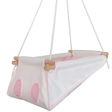Hamac Bébé, 100% Bio rose, Transformable en balançoire premier âge, Idée Cadeau Naissance, Zebul' Hamac Petite Planete