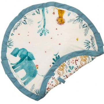 Tapis de jeu coton Soft et Sac de rangement de jouets Elefant Play & Go, 120 cm diamètre