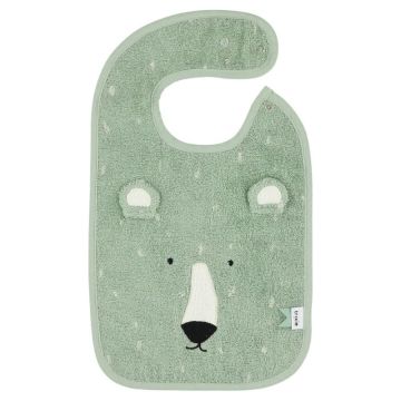 Bavoir bébé ours polaire Mr. Polar Bear avec prénom brodé, Trixie