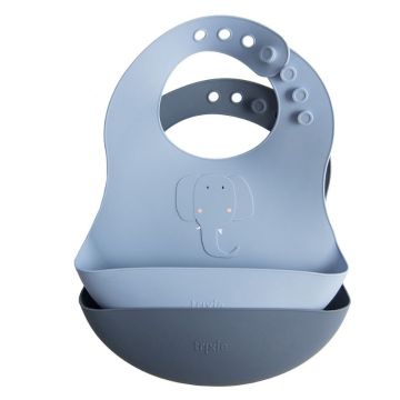 bavoirs en silicone de trixie baby, éléphant