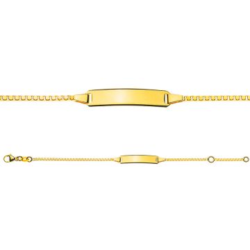 Gourmette Or 750/18 K, Bracelet Maille Vénétienne pour Nouveau né, 14 cm Livraison Gratuite Suisse