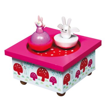 Boite à musique Ange Lapin rose Trousselier