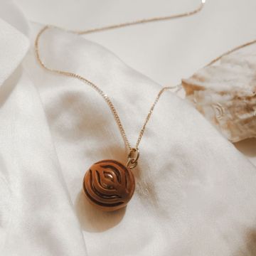 bola de grossesse en bois, Bali avec chainette