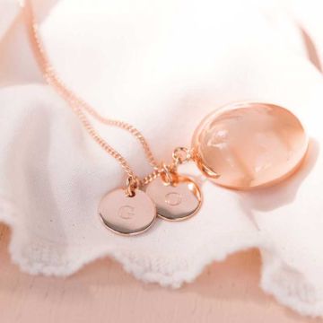 bola isis or rose, avec médailles à personnaliser avec initiales des parents