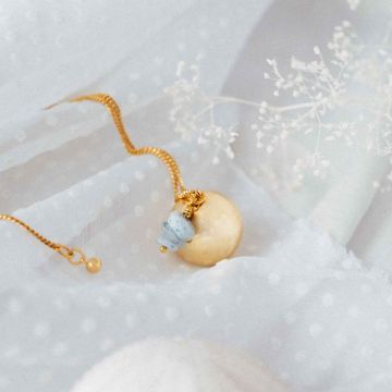 Bola de grossesse doré avec pierre d’aigue-marine