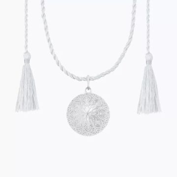 bola de grossesse dentelle, argenté rhodié