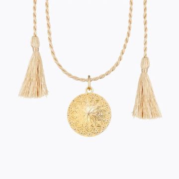 bola dentelle, cordon, or jaune