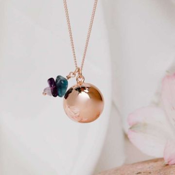 bola de grossesse avec pierres naturelles de fluorine