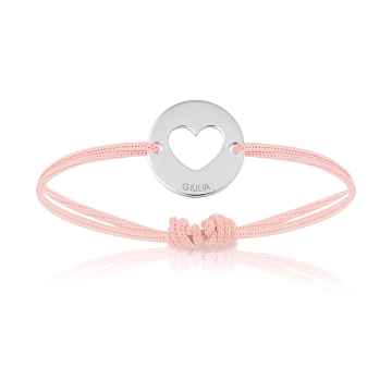 Bijoux Bébé Enfant Fille, Bracelet Cordon, coeur rose, Aaina & Co, Livraison Gratuite