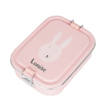 Boîte à gouter à personnaliser, en inox, lapin de Trixie Baby