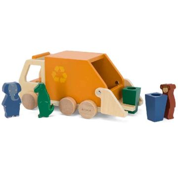 Camion poubelle en bois, Idée Cadeau Original, enfant dès 18 mois, Trixie Baby