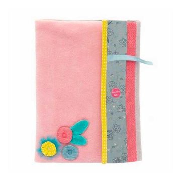 Housse carnet de santé rose, Cadeau Prénom Bébé Fille, Moulin Roty