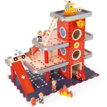 Caserne de pompiers Jouet en bois Enfant de 3 à 8 ans Janod