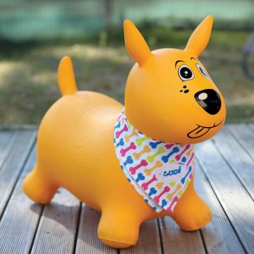 Chien sauteur pour enfant et bébé jaune Ludi