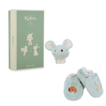 coffret chaussons pour bébé et bracelet sonore