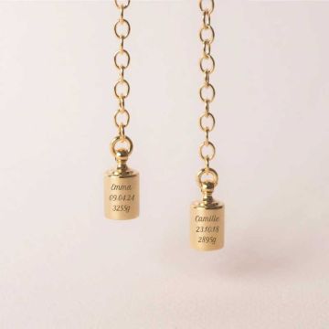 collier maman mes petit poids, plaqué or jaune