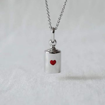 pendentif coeur avec collier, argenté, de la marque mon petit poids
