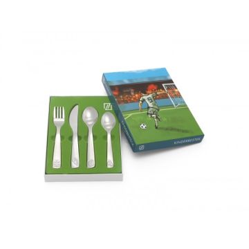 Coffret Cadeau 4 Couverts Football, services inox à graver Zilverstad