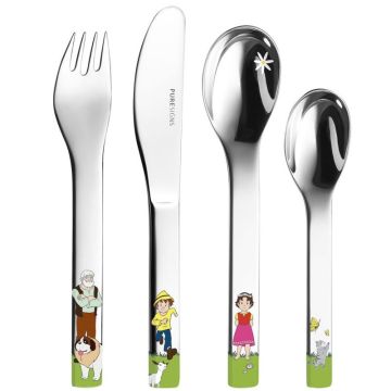 Couverts Enfant avec gravure Heidi, 4 pièces Puresigns