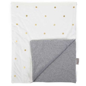 couverture bébé grise  et blanche à pois dorés de la marque Childhome