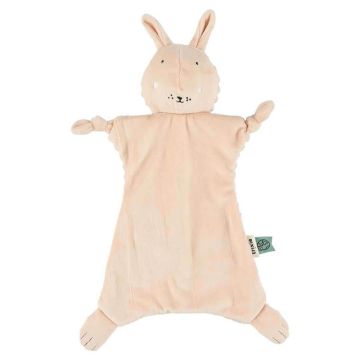 doudou lapin rose de trixie baby, à personnaliser avec prénom
