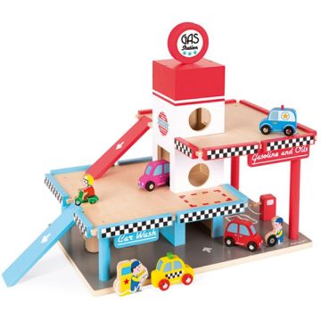 Garage Station Service Jouet en bois Janod, Livraison Gratuite, Boutique Suisse