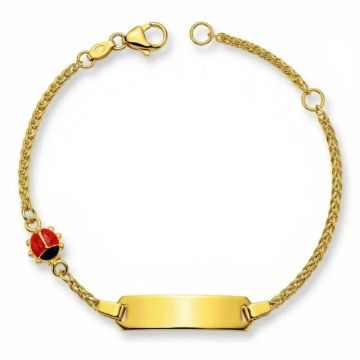 gourmette coccinelle or jaune