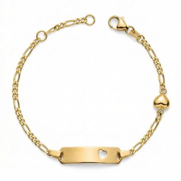 gourmette or jaune 9 carats avec coeurs