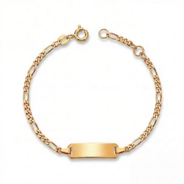 gourmette figaro petite plaquette et anneau à ressort