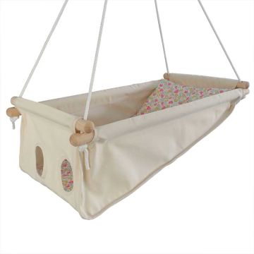 Hamac balançoire Bébé Fille Coton Bio écru Emma, Cadeau Nouveau Né, Zebul' Hamac, Livraison Gratuite