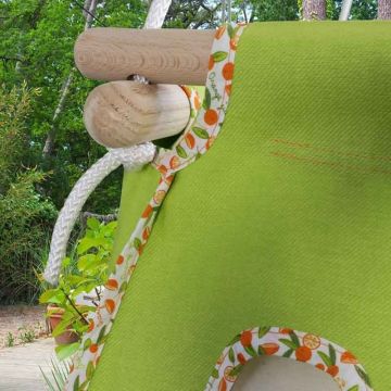 Hamac Bébé 100% Bio vert et orange, Idée Cadeau Naissance, Zebul' Hamac Petite Planete, Livraison Gratuite