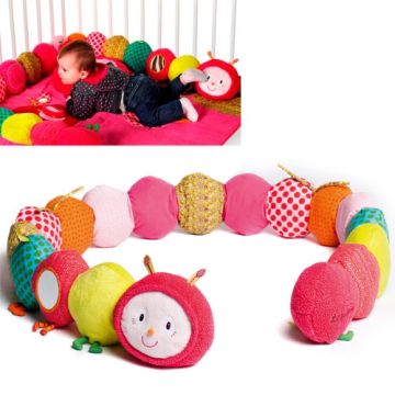 Juliette s'enroule, Jouet avec bruit papier, miroir, hochet, Parc Bébé, Idée Cadeau Naissance Fille, Lilliputiens