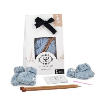 set tricot chaussons bébé et gants