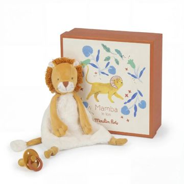 doudou lion mamba de moulin roty avec accroche lolette