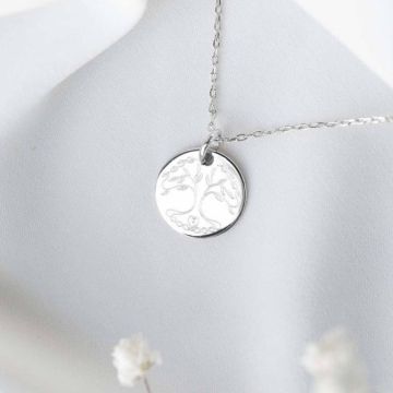 médaille de baptême argent, arbre de vie