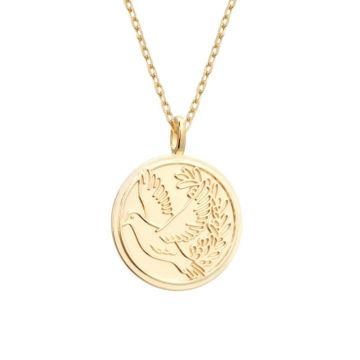 collier colombe et branche d'olivier