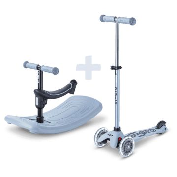 mini micro deluxe evolutive, trottinette avec bascule, bleu