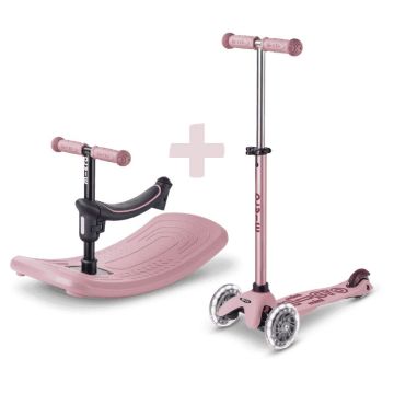 trottinette et bascule, rose, mini micro