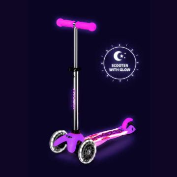 trottinette rose, glow led plus, micro