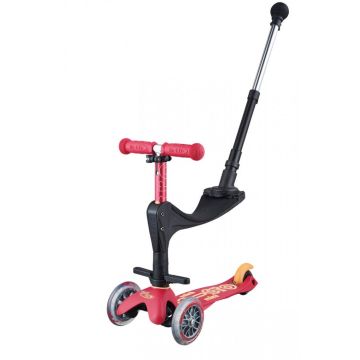 Trottinette Micro 3 en 1 Deluxe Plus LED avec barre Push, Enfant 1 à 5 ans Ruby Rouge, Livraison Gratuite partout en Suisse