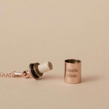 collier mon petit secret, personnalisé, plaqué or rose