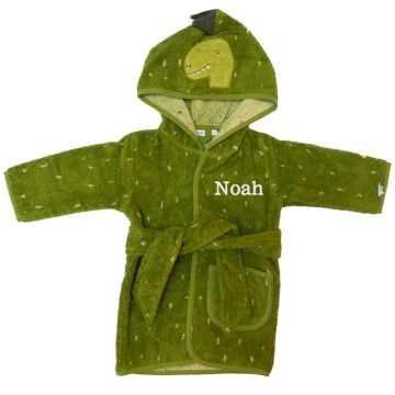 joli peignoir &agrave; broder, dinosaure