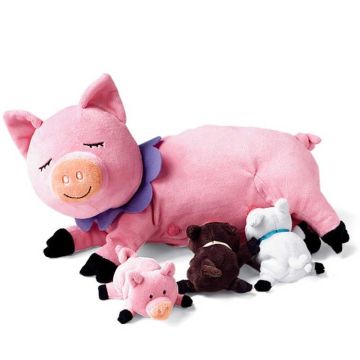 Peluche ultra douce, Cochon avec ses petits, Manhattan Toys, Idée Cadeau Fille 3 ans