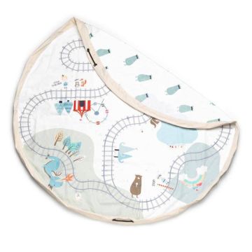 Sac de jeux & Circuit de Train, Baluchon 2en1 pour ranger ses  jouets et jouer au train, Idée Cadeau Play & Go
