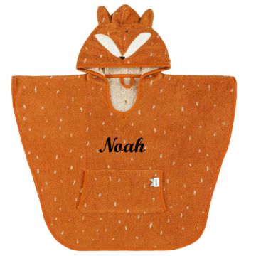 poncho pour enfant renard, avec prénom en broderie