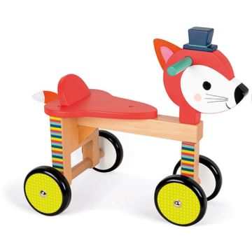 Porteur Bébé Renard Bois Jouet 4 roues Janod