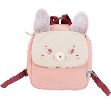 Sac à dos Idée Cadeau Petite Fille, avec prénom, Souris rose Collection Moulin Roty