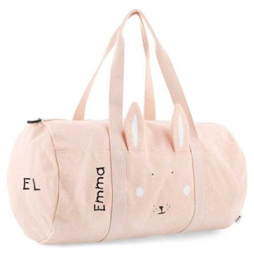 sac de sport et voyage pour enfant, lapin rose, à personnaliser